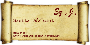 Szeitz Jácint névjegykártya